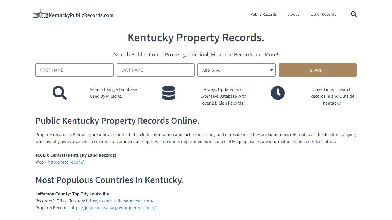 Kentucky Property Records: KentuckyPublicRecords.com