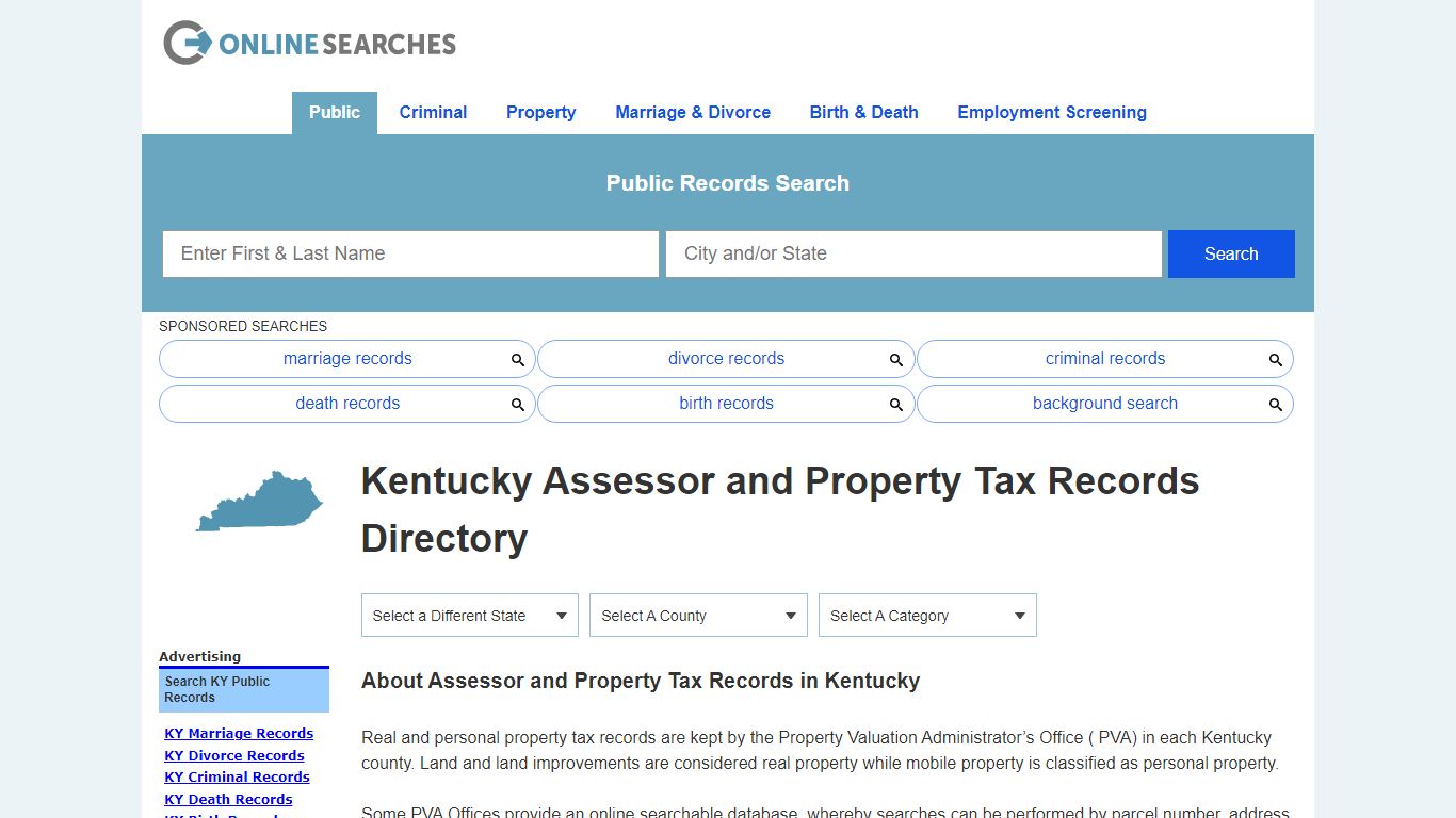 Kentucky Assessor and Property Tax Records Directory