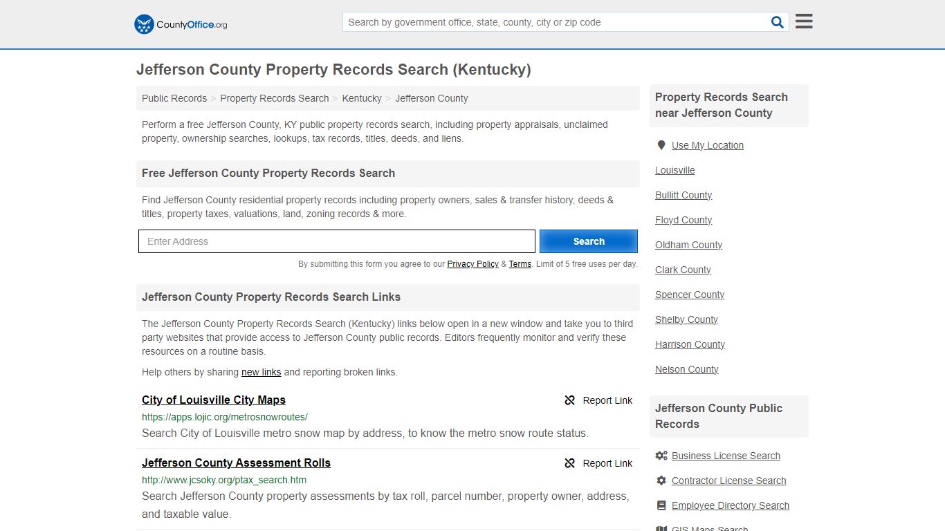 Jefferson County Property Records Search (Kentucky) - County Office
